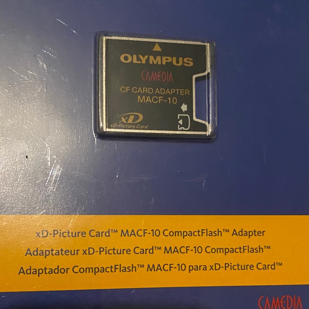 Olympus CF Card Adapter with Blue and Yellow Packaging